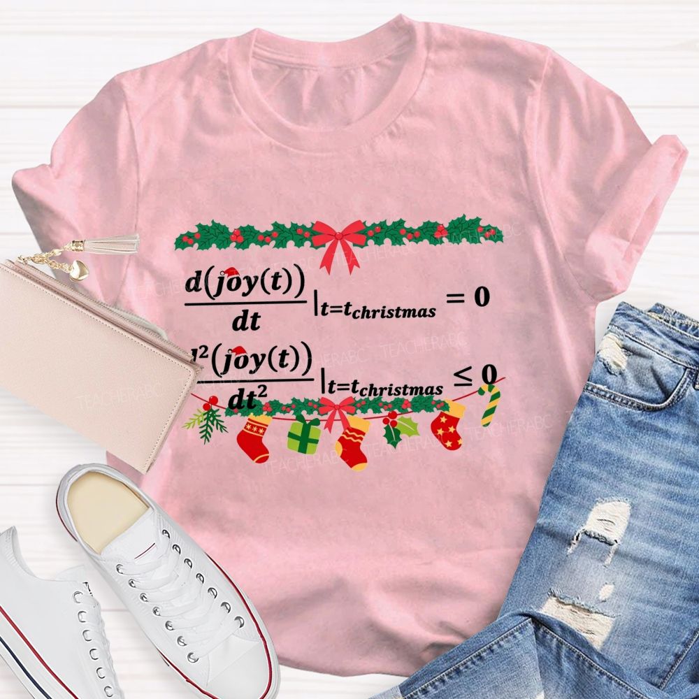 Calculus Maths Maximum Christmas Joy Math Teacher T-shirt