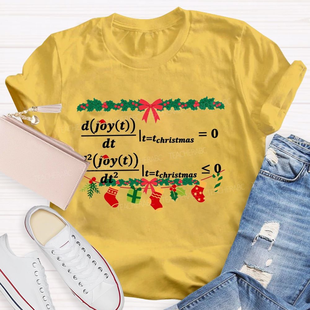 Calculus Maths Maximum Christmas Joy Math Teacher T-shirt