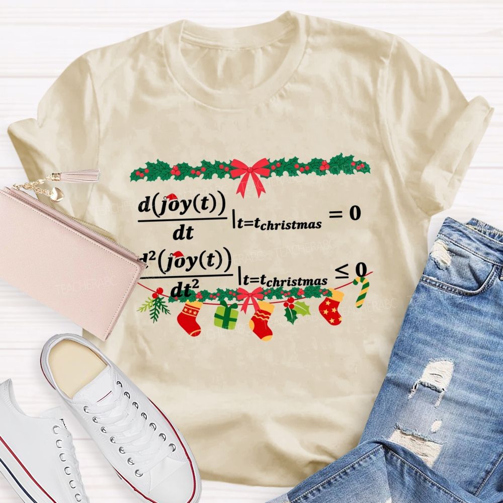 Calculus Maths Maximum Christmas Joy Math Teacher T-shirt