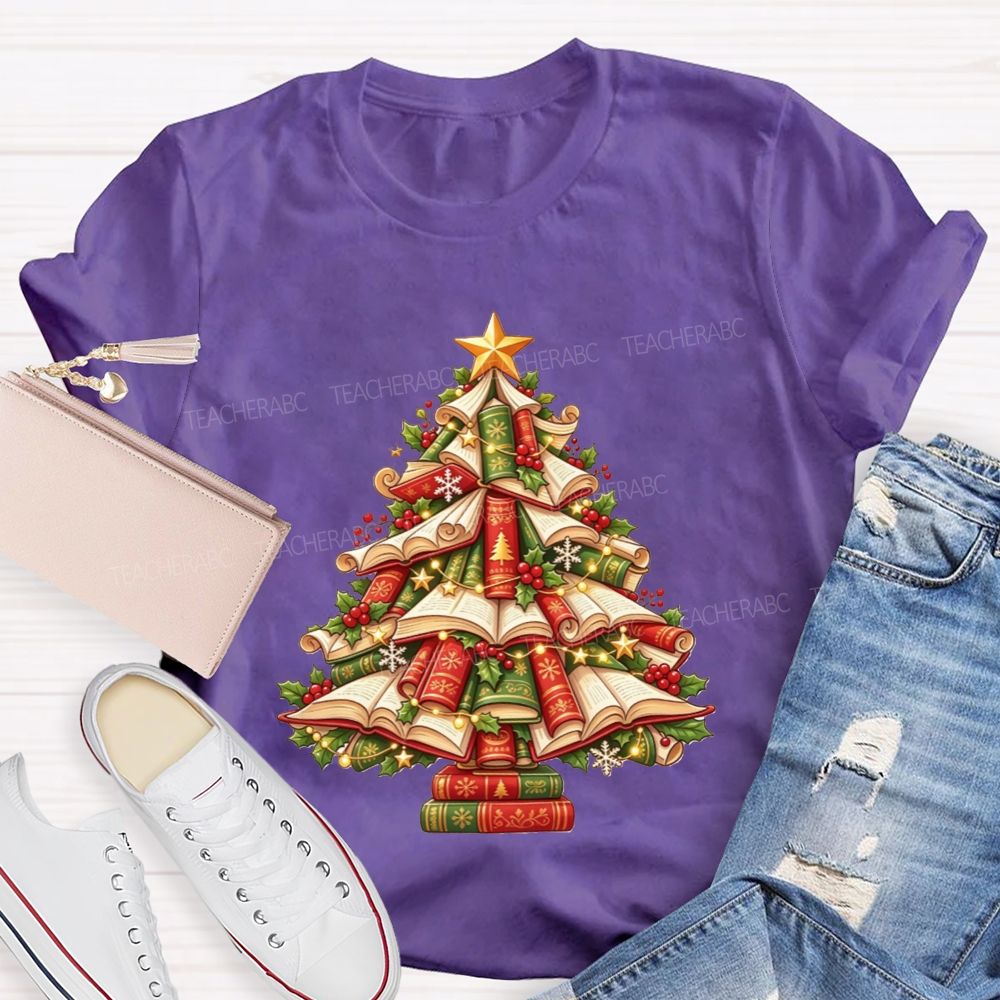 Books Make The Best Christmas Tree Teacher T-shirt