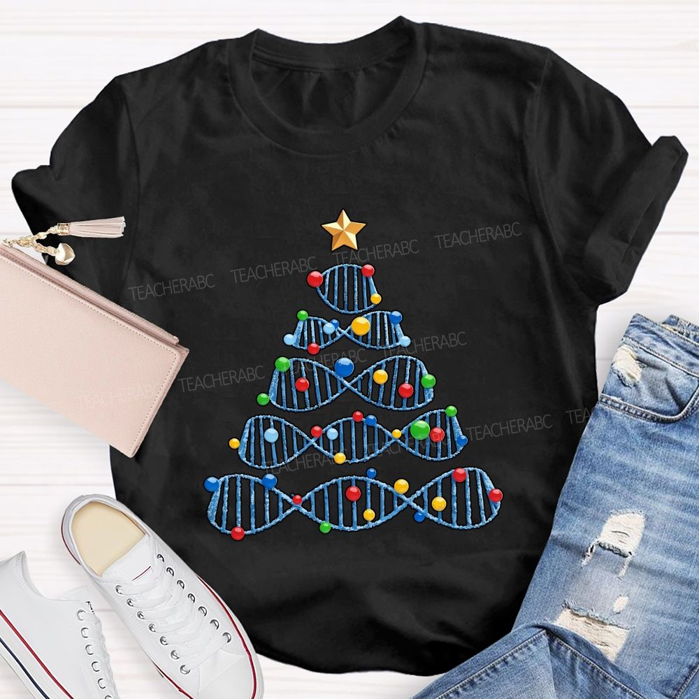 Christmas Tree Biology Science Holiday Teacher T-shirt