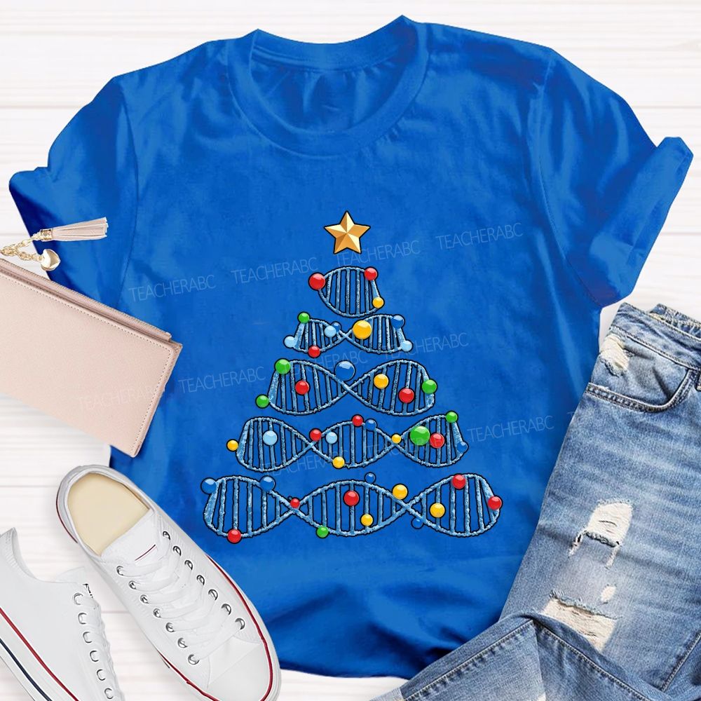 Christmas Tree Biology Science Holiday Teacher T-shirt