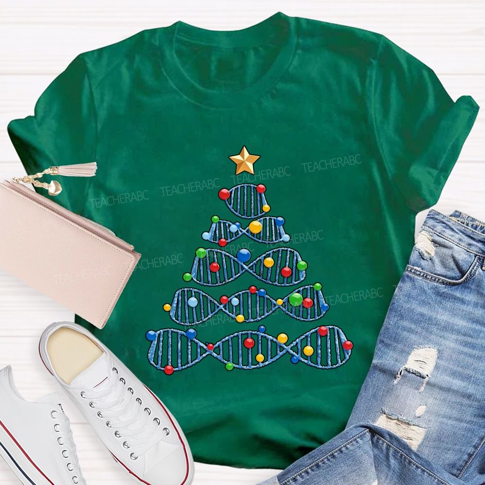 Christmas Tree Biology Science Holiday Teacher T-shirt