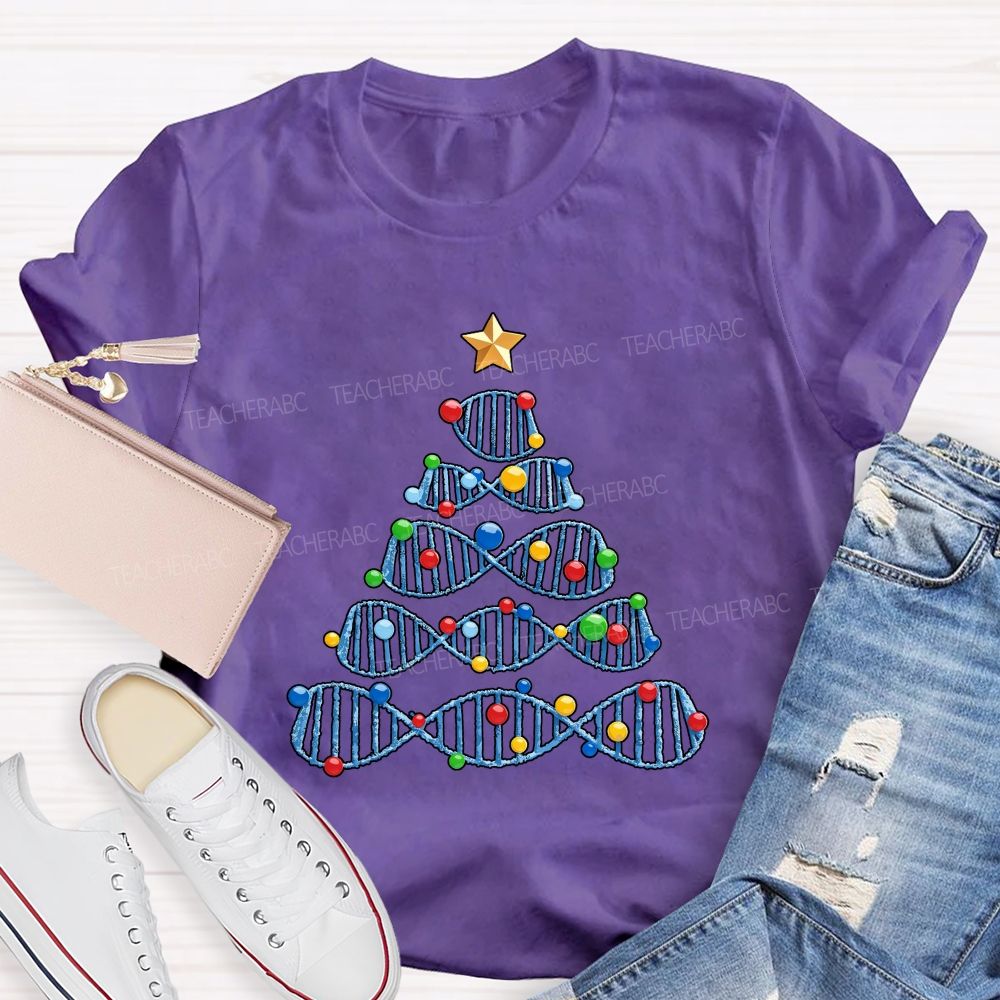 Christmas Tree Biology Science Holiday Teacher T-shirt