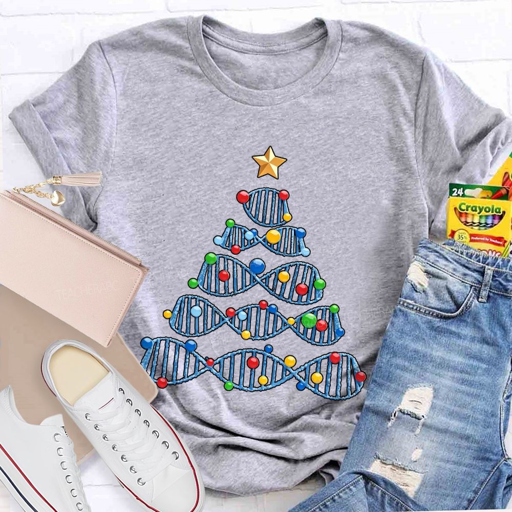 Christmas Tree Biology Science Holiday Teacher T-shirt