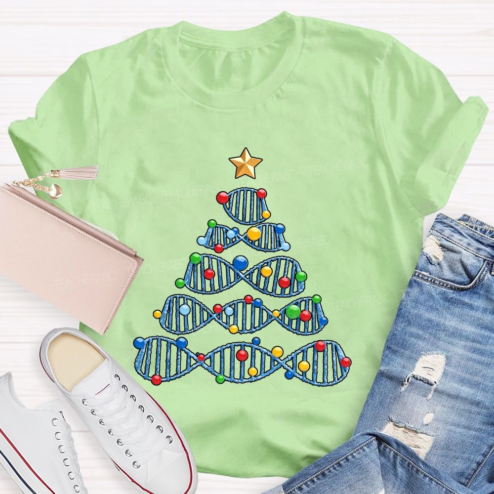 Christmas Tree Biology Science Holiday Teacher T-shirt