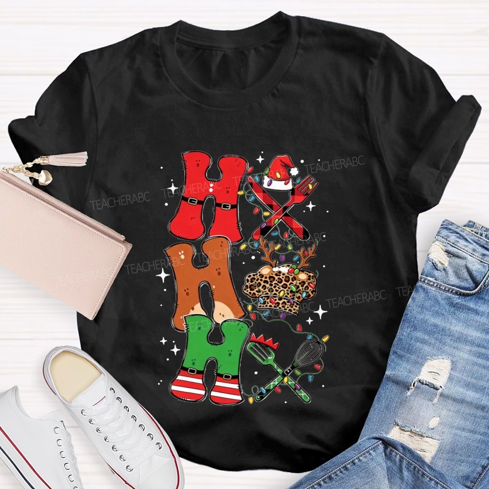 Ho Ho Ho Chef Christmas Lunch Lady T-shirt
