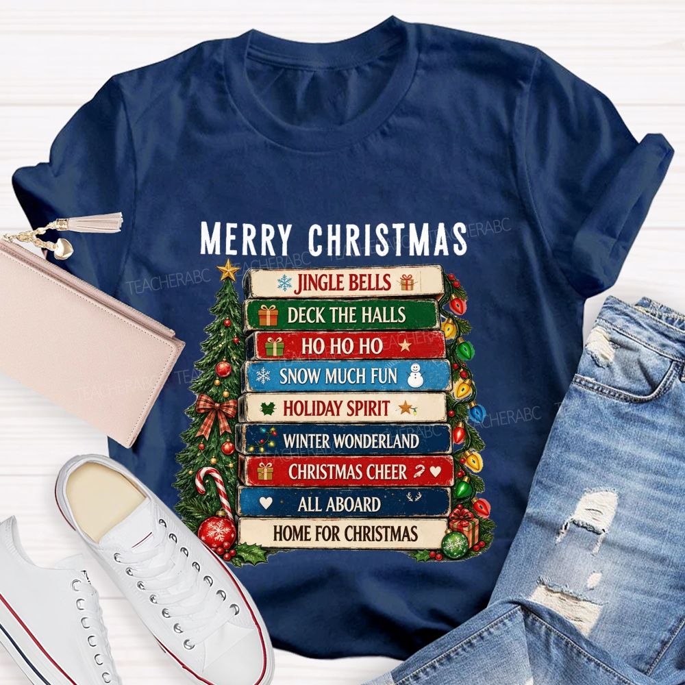 Merry Christmas Jingle Bell Snow Much Fun Teacher T-shirt