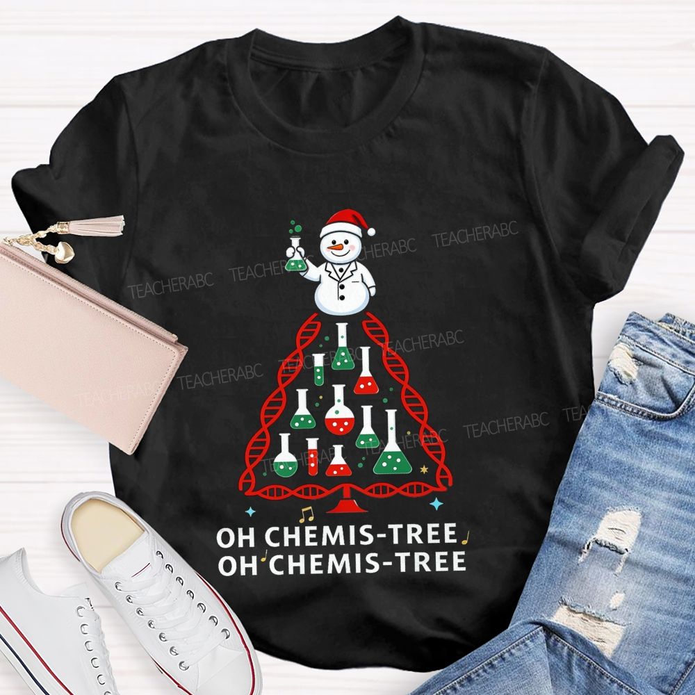 Oh Christmis Tree Science Teacher T-shirt