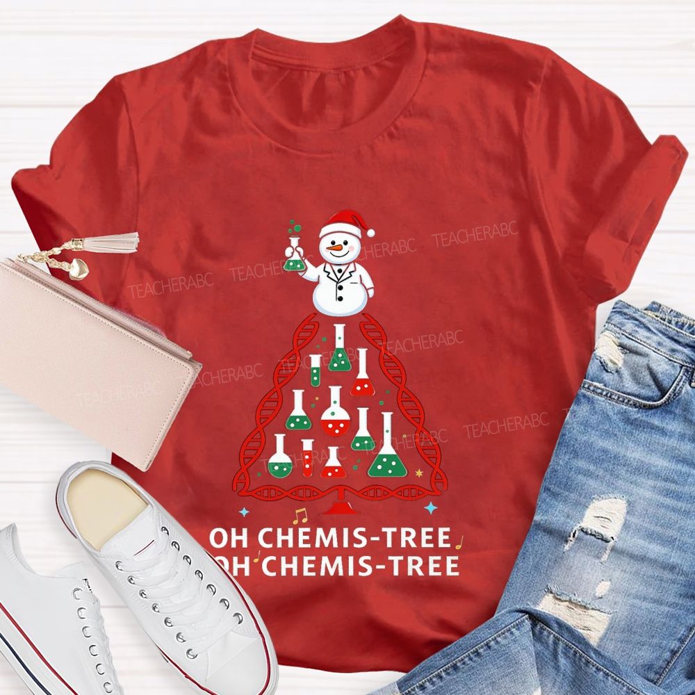 Oh Christmis Tree Science Teacher T-shirt
