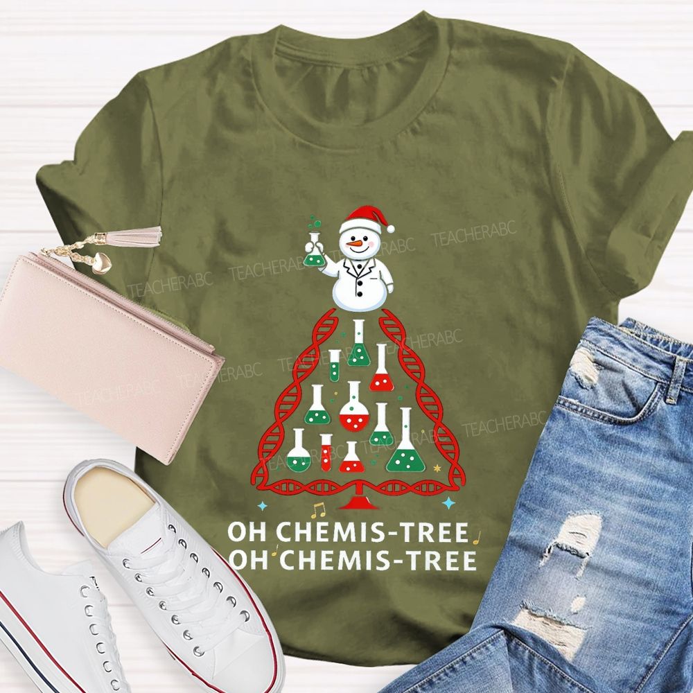 Oh Christmis Tree Science Teacher T-shirt