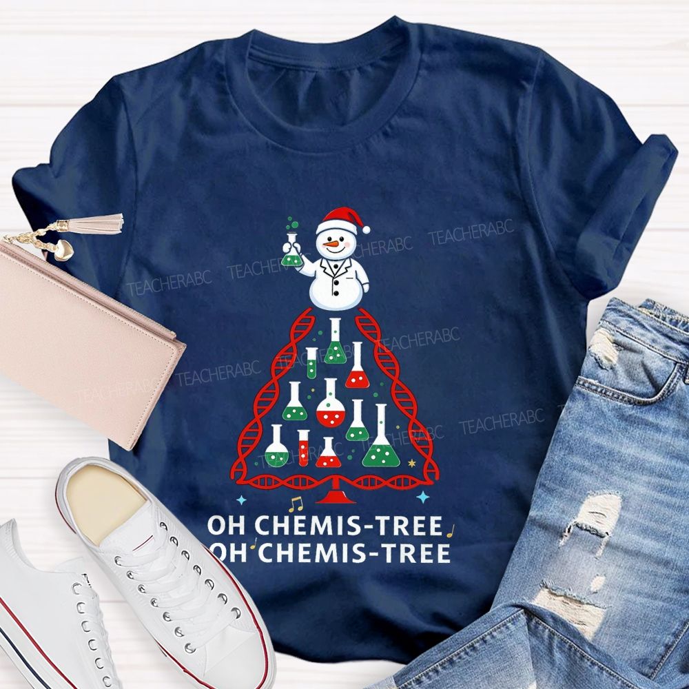 Oh Christmis Tree Science Teacher T-shirt