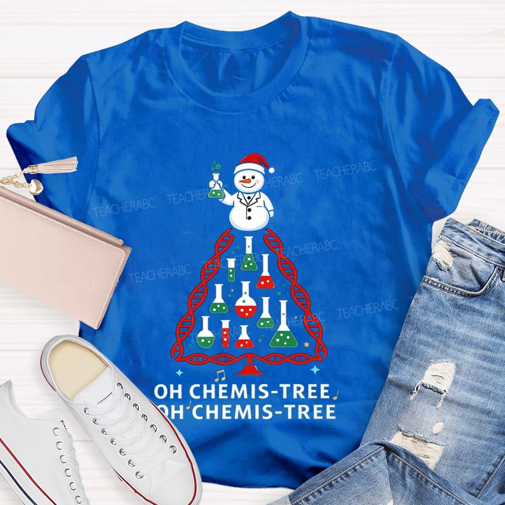 Oh Christmis Tree Science Teacher T-shirt