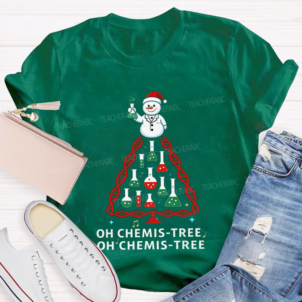 Oh Christmis Tree Science Teacher T-shirt
