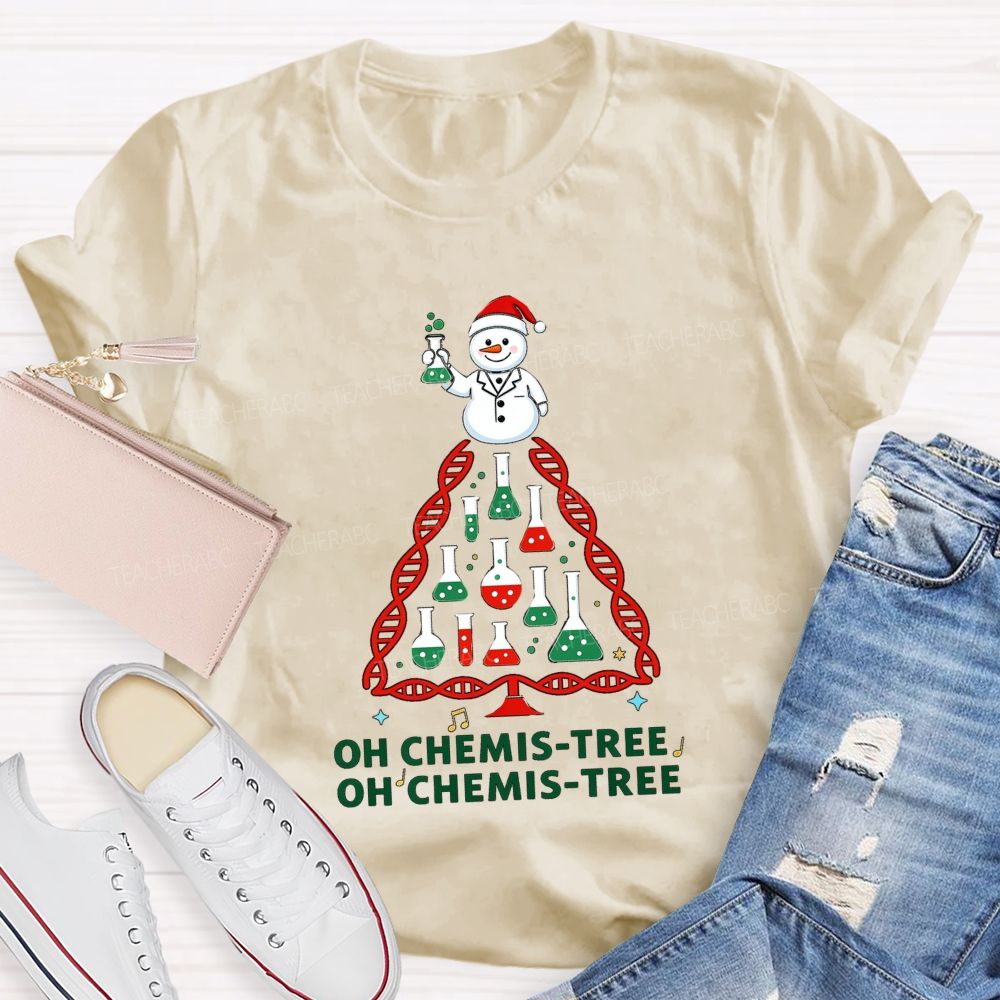 Oh Christmis Tree Science Teacher T-shirt