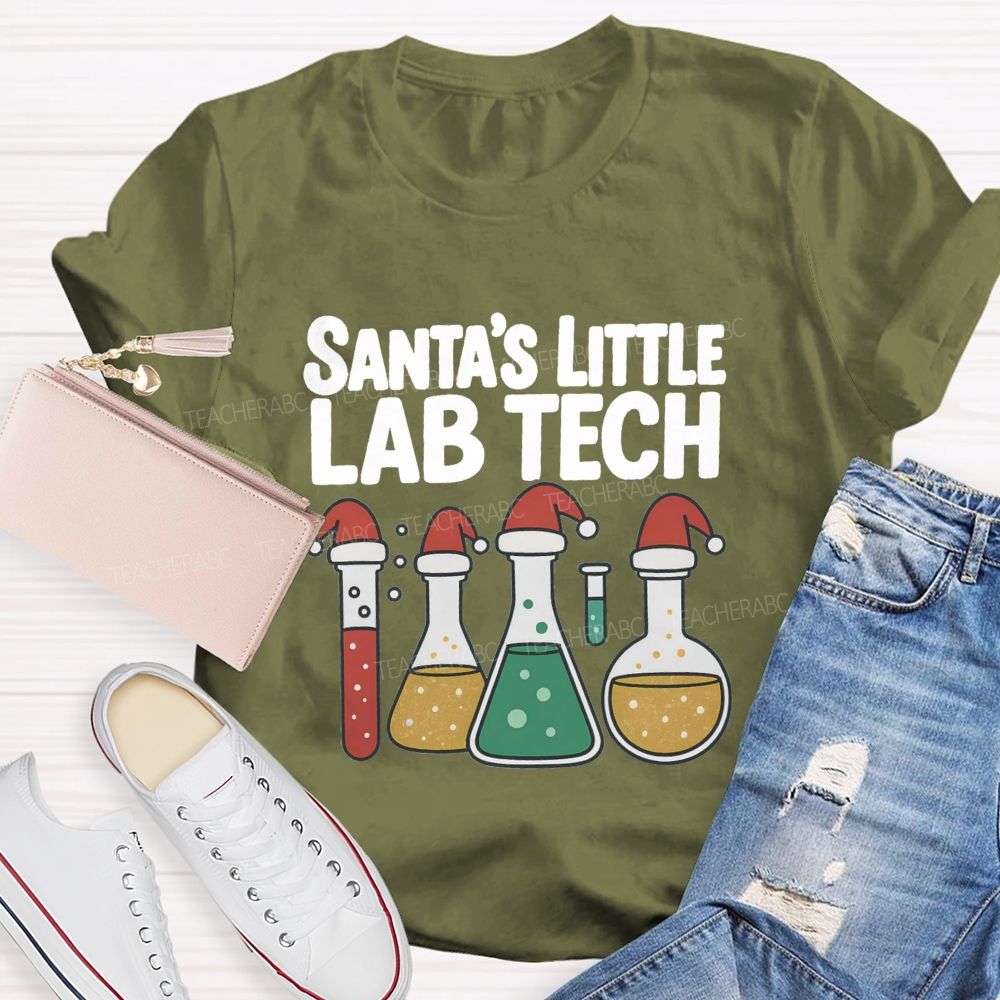 Santa's Little Lab Tech Teacher T-shirt