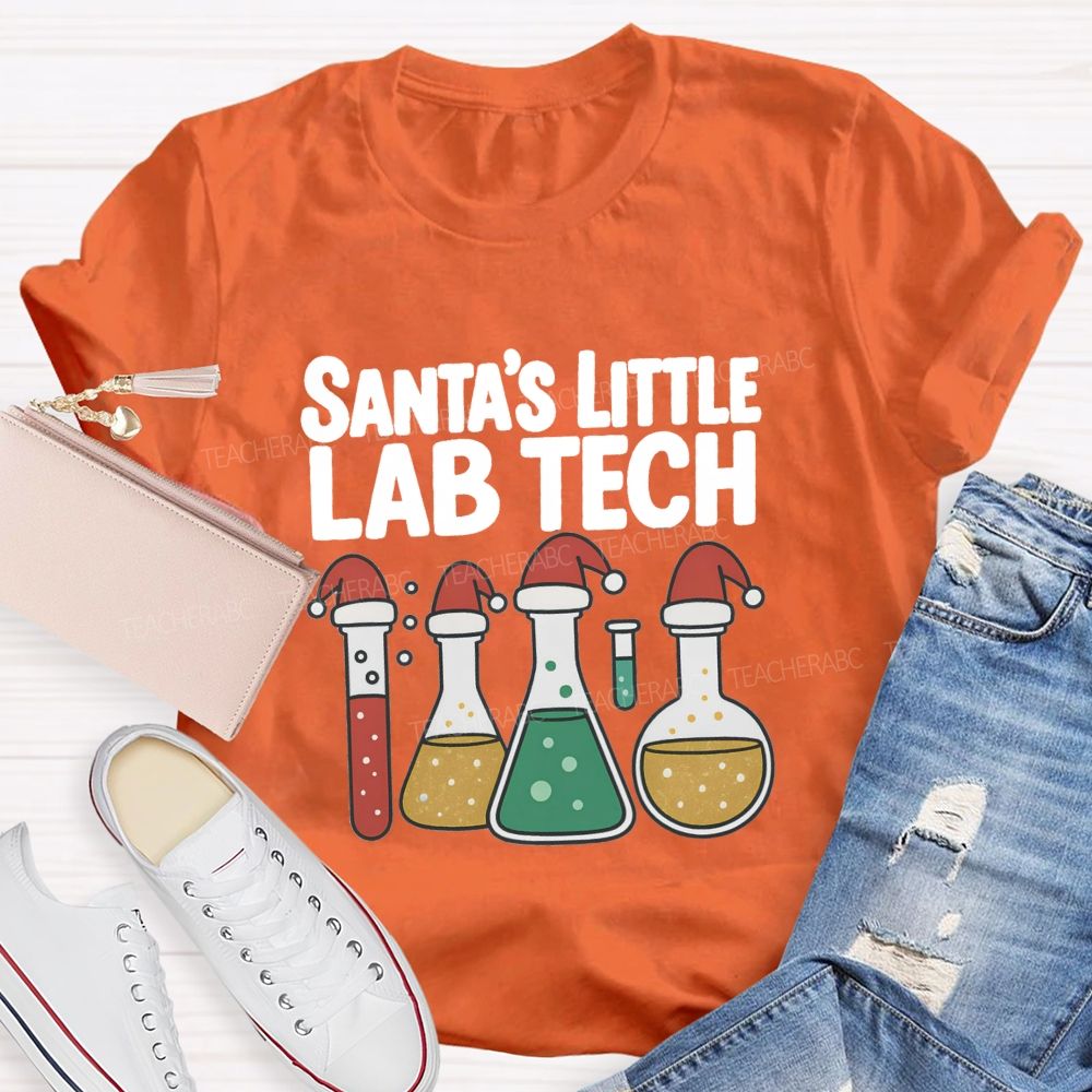 Santa's Little Lab Tech Teacher T-shirt