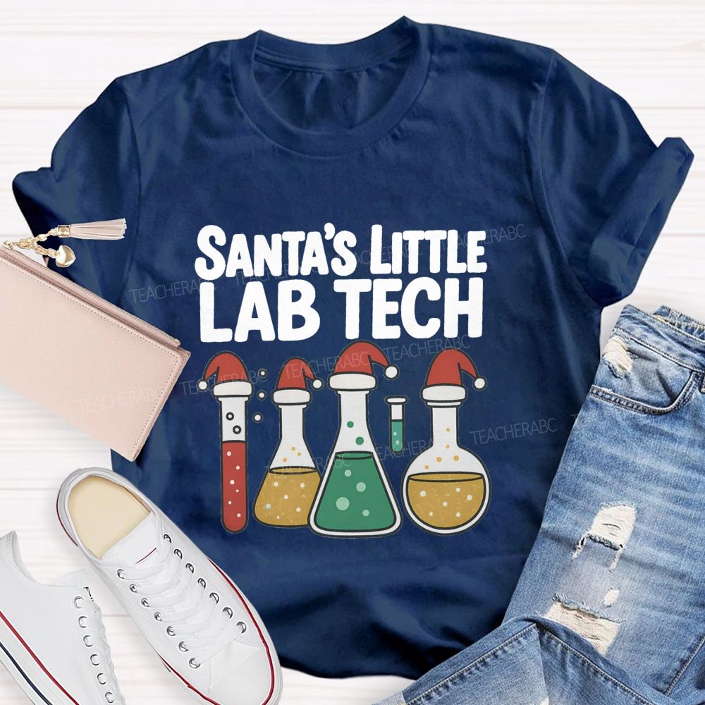 Santa's Little Lab Tech Teacher T-shirt