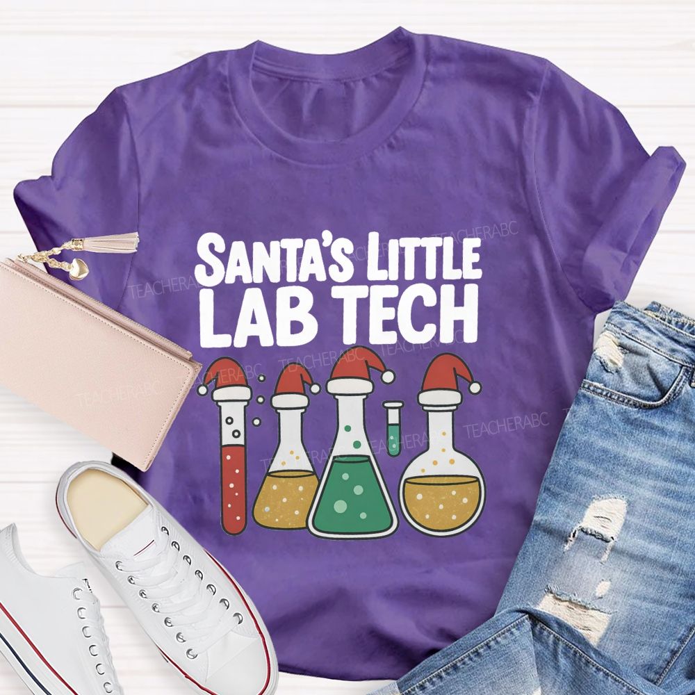 Santa's Little Lab Tech Teacher T-shirt