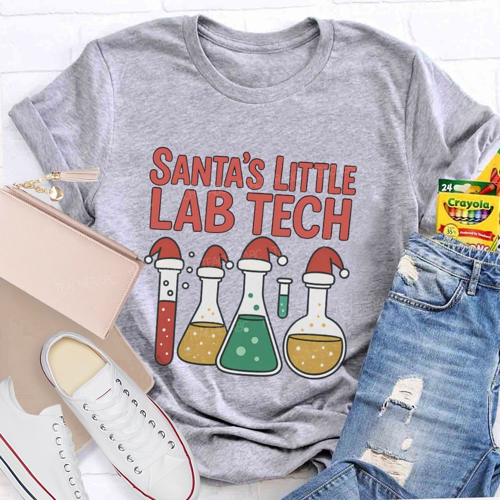 Santa's Little Lab Tech Teacher T-shirt