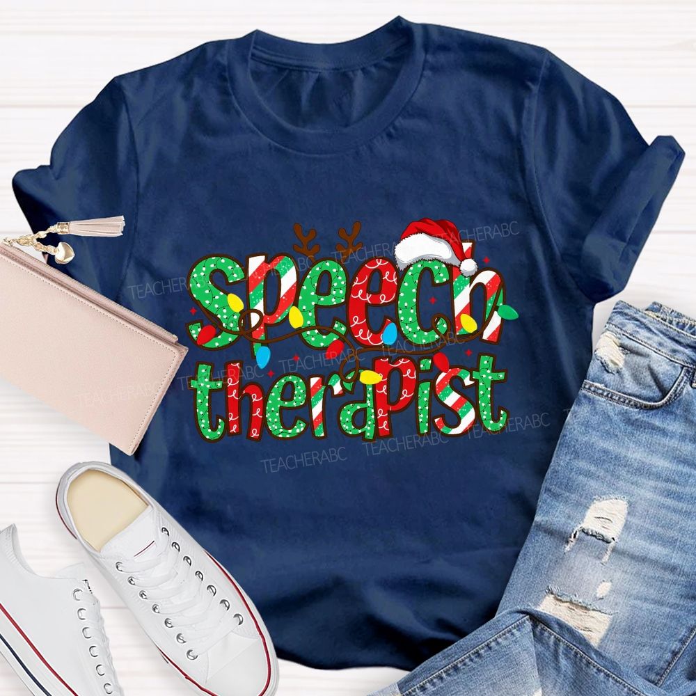 Christmas Speech Therapist Teacher T-shirt