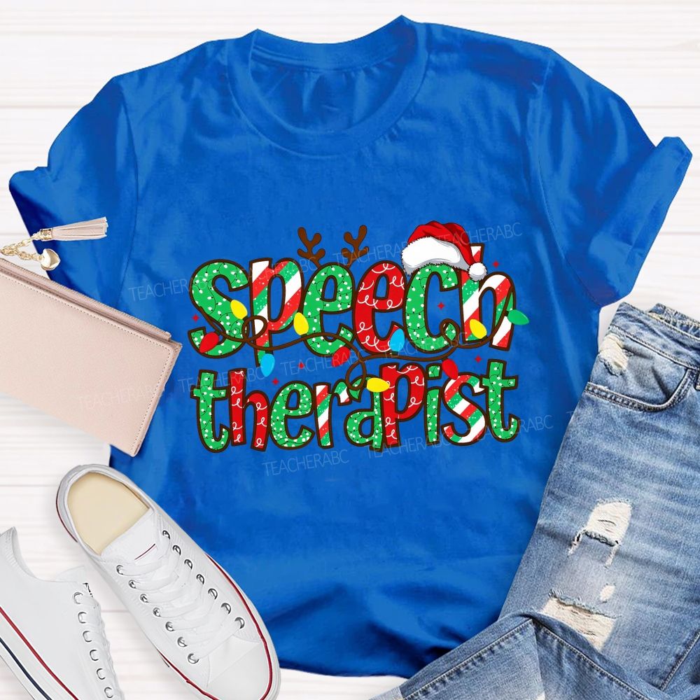 Christmas Speech Therapist Teacher T-shirt