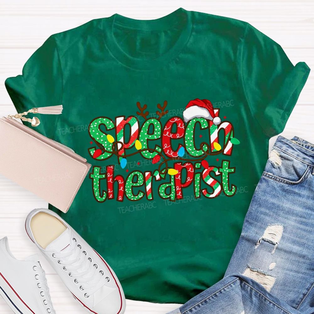 Christmas Speech Therapist Teacher T-shirt