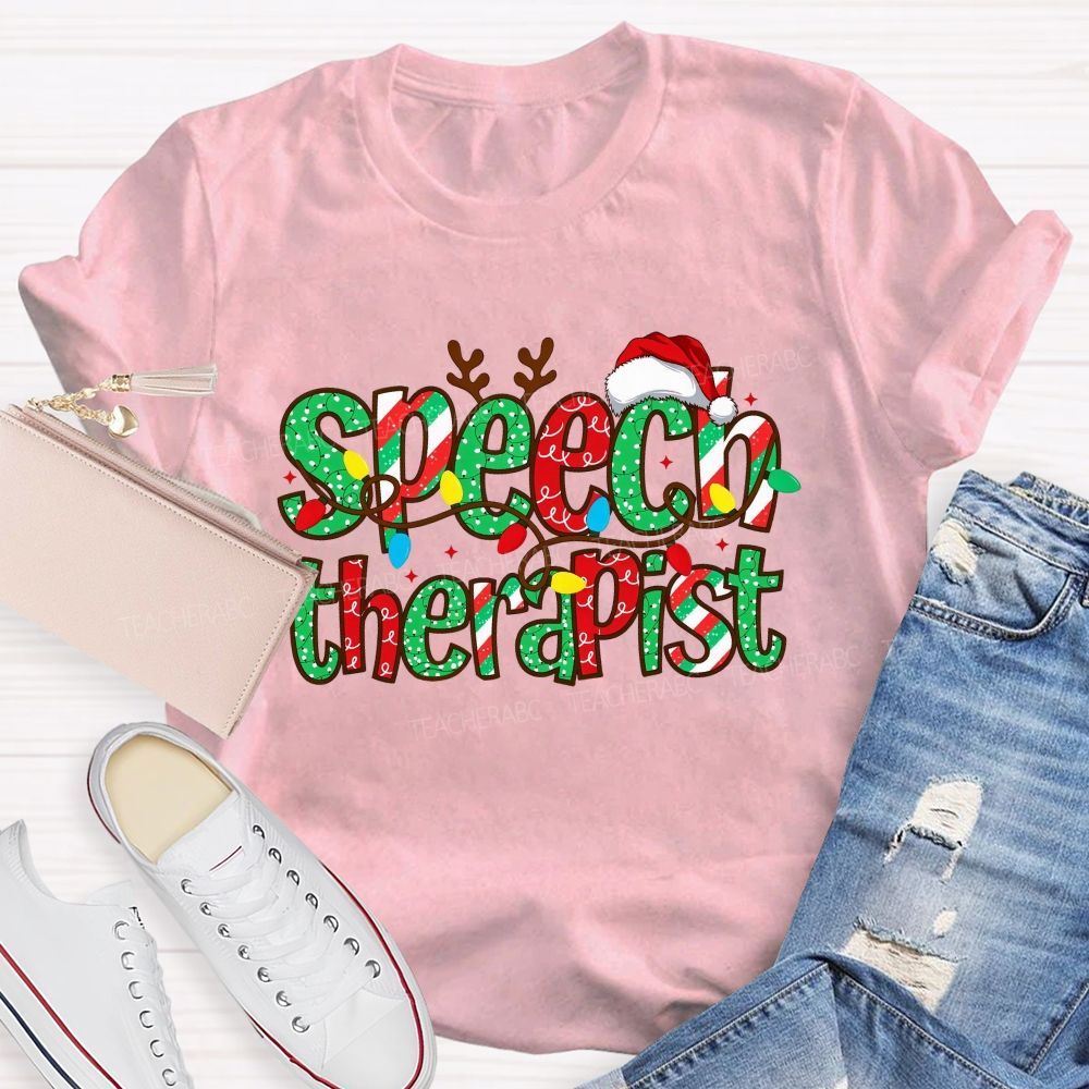 Christmas Speech Therapist Teacher T-shirt