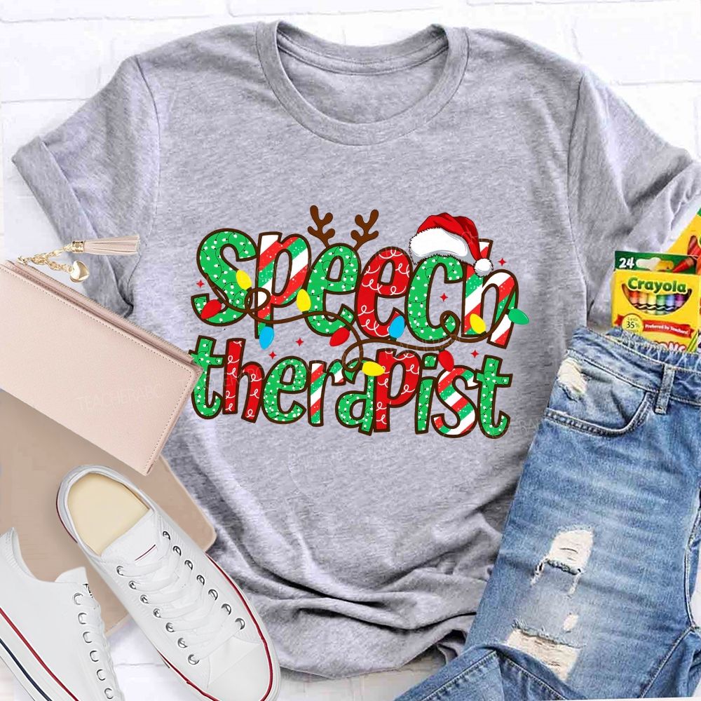 Christmas Speech Therapist Teacher T-shirt