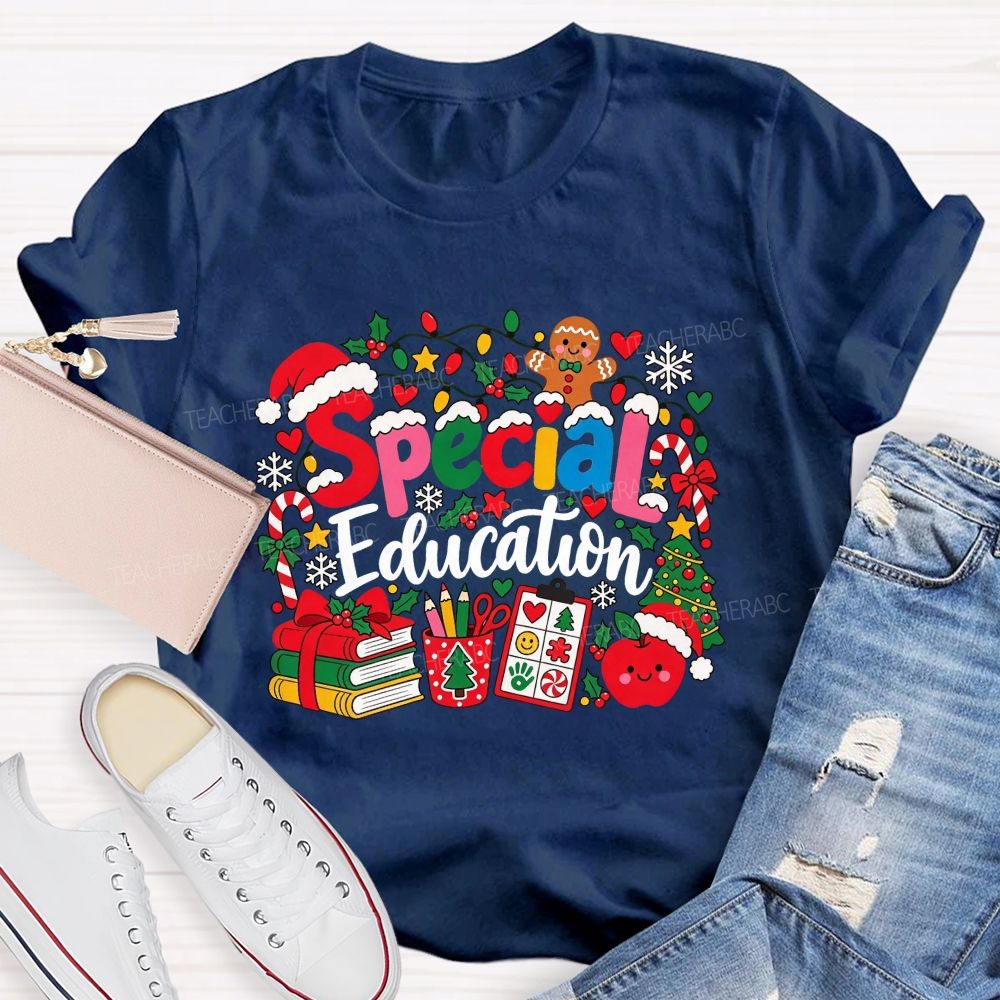 Special Education Christmas Vibe Teacher T-shirt