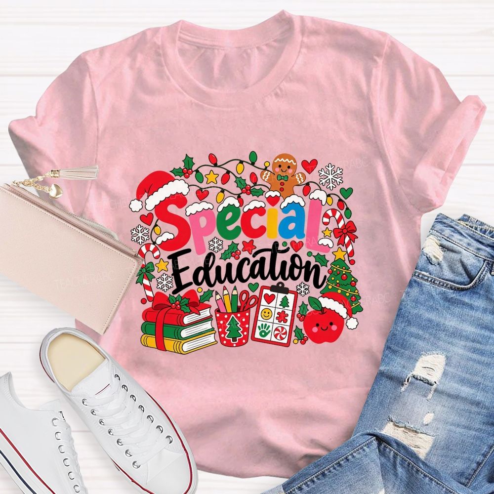Special Education Christmas Vibe Teacher T-shirt
