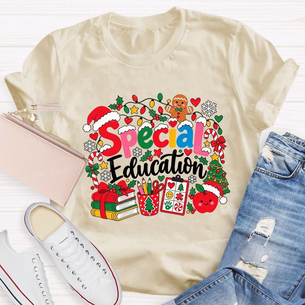 Special Education Christmas Vibe Teacher T-shirt