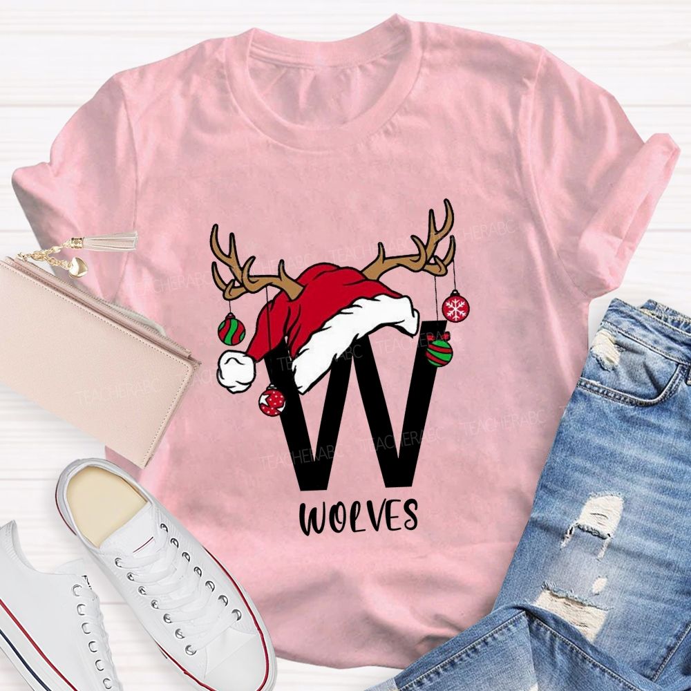 Personalized Name Christmas Light Teacher T-shirt