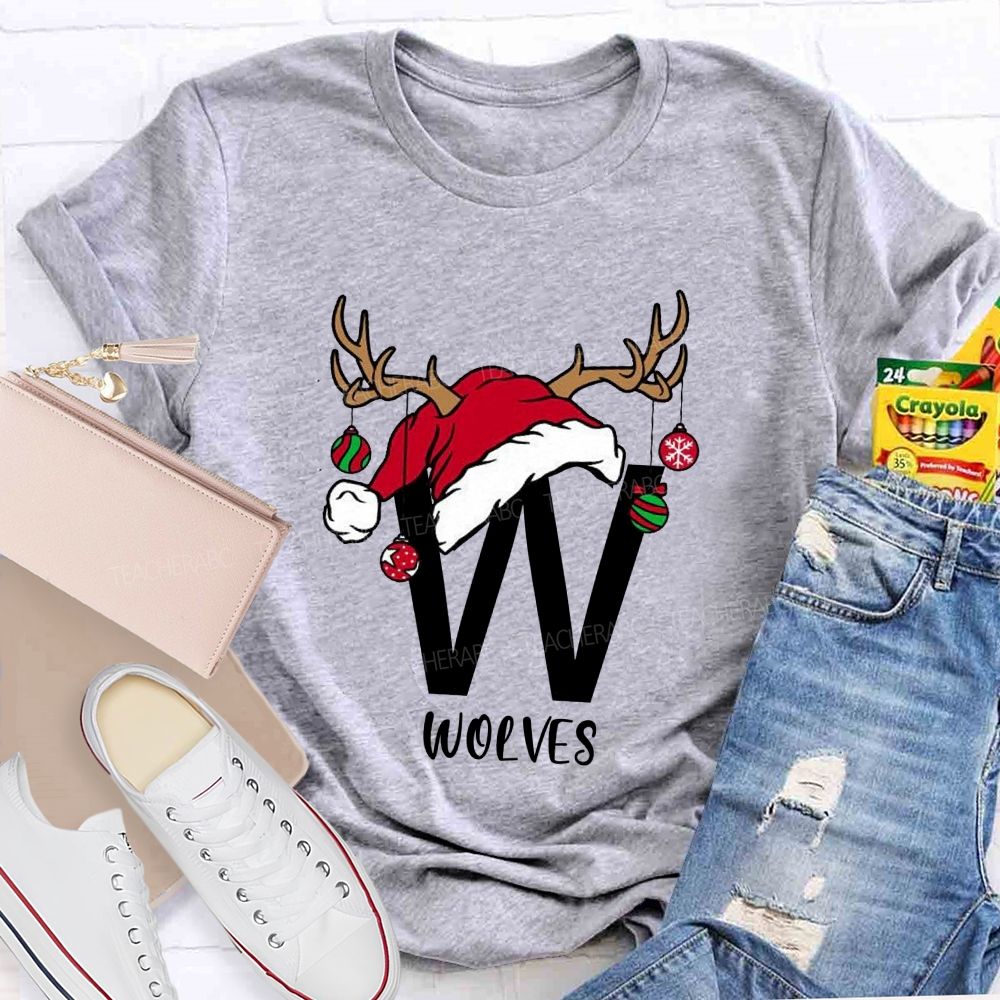 Personalized Name Christmas Light Teacher T-shirt