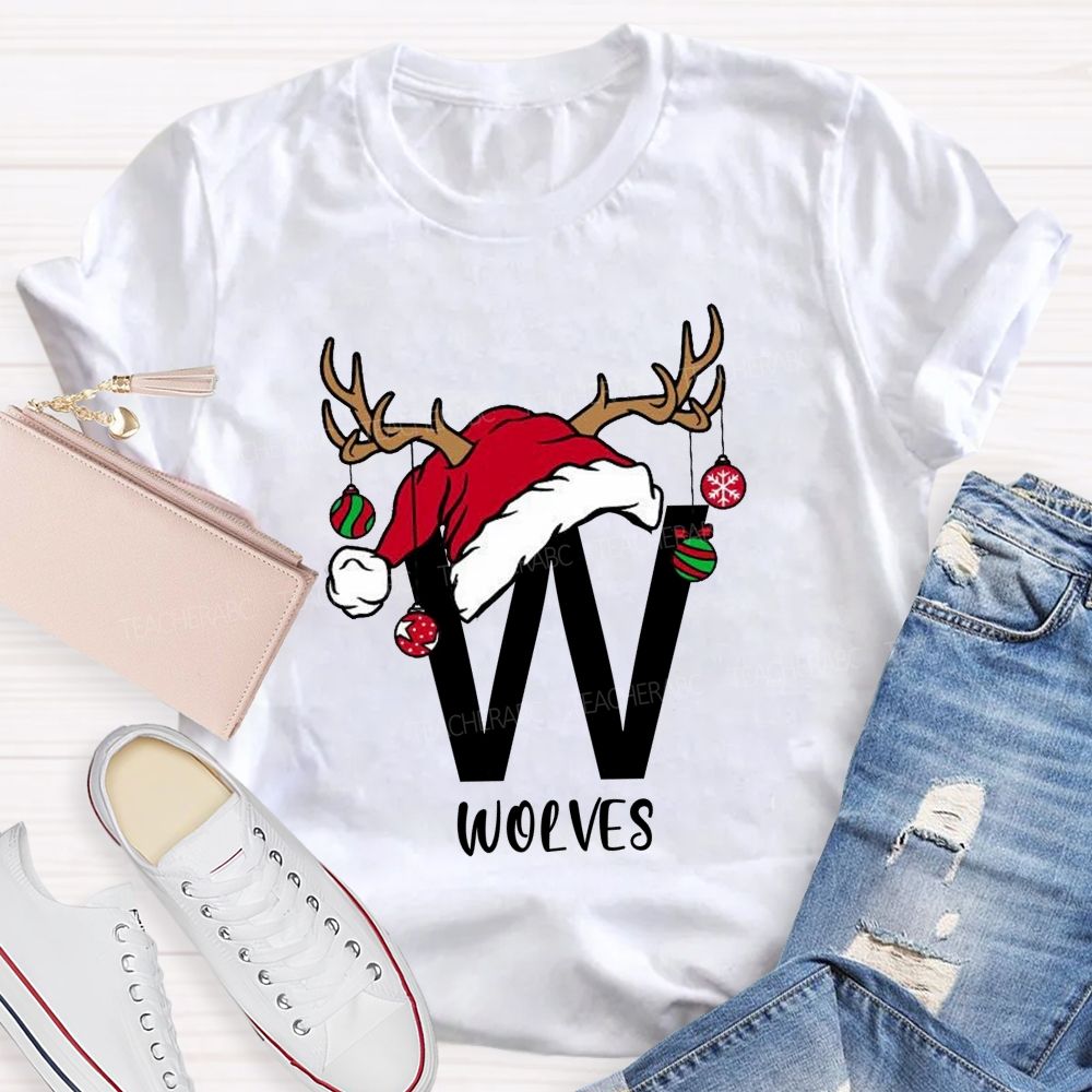 Personalized Name Christmas Light Teacher T-shirt