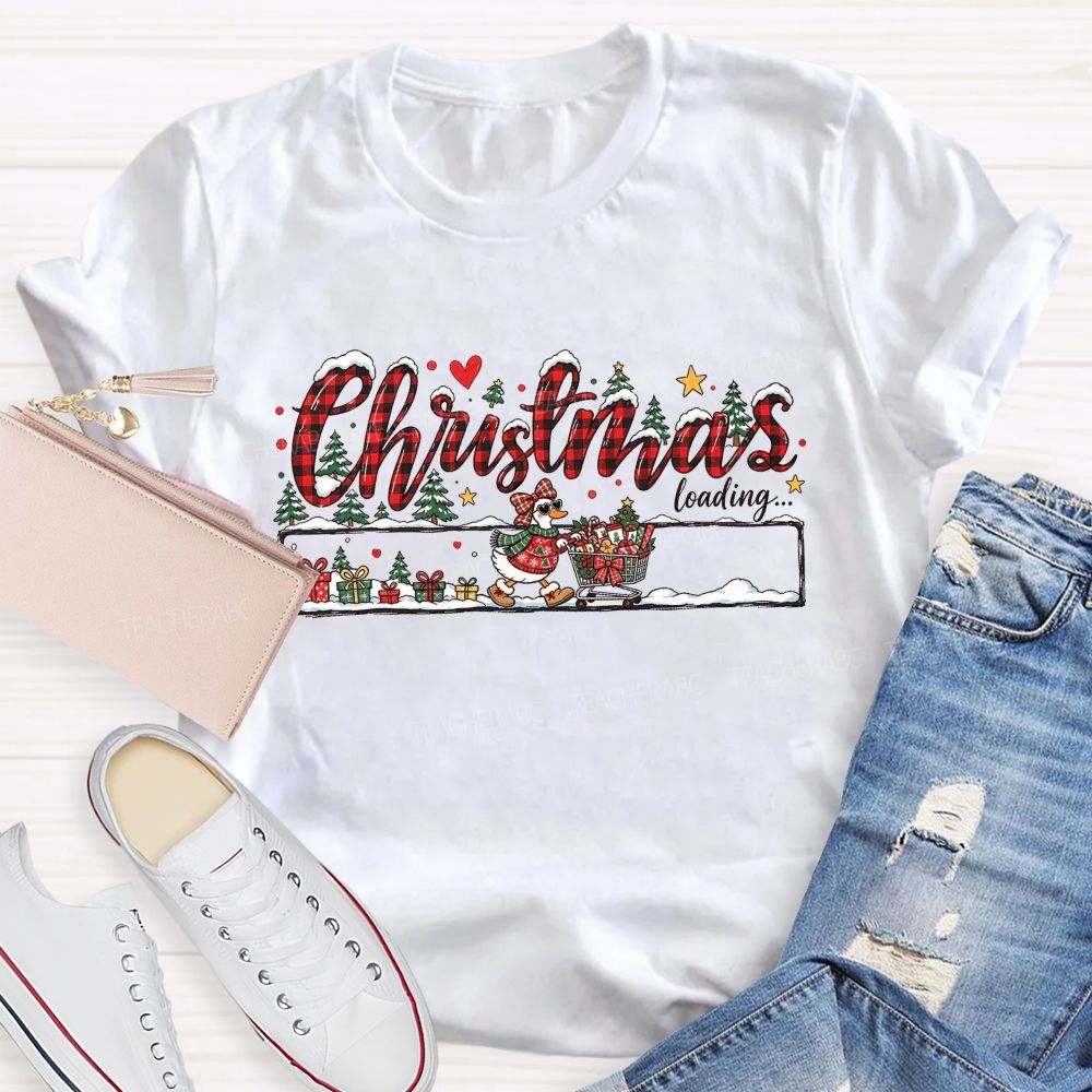 Christmas Loading Shopping Duck Winter Christmas Teacher T-shirt