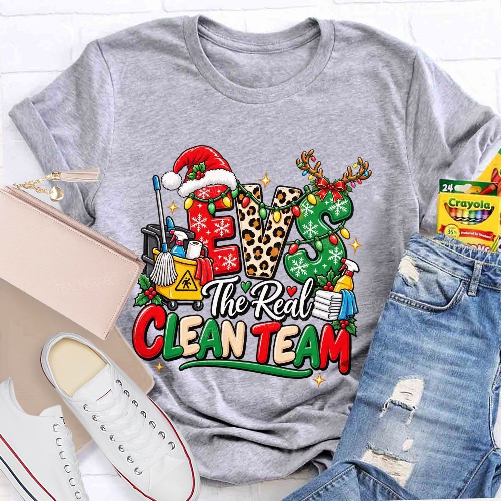 Evs The Real Clean Team Christmas Custodian T-shirt