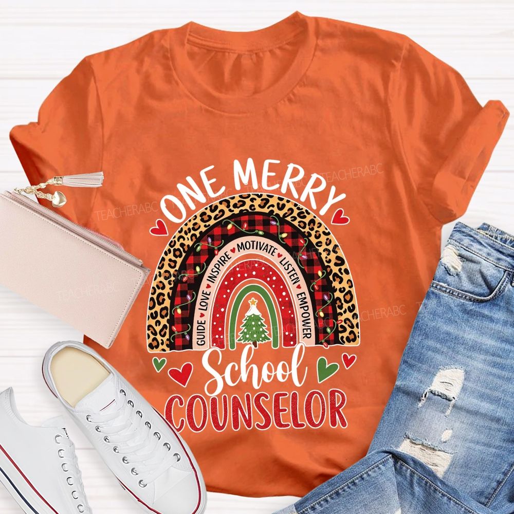 One Merry School Counselor Christmas T-shirt