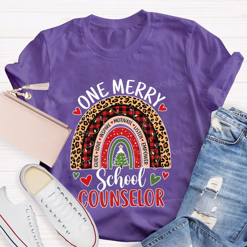 One Merry School Counselor Christmas T-shirt