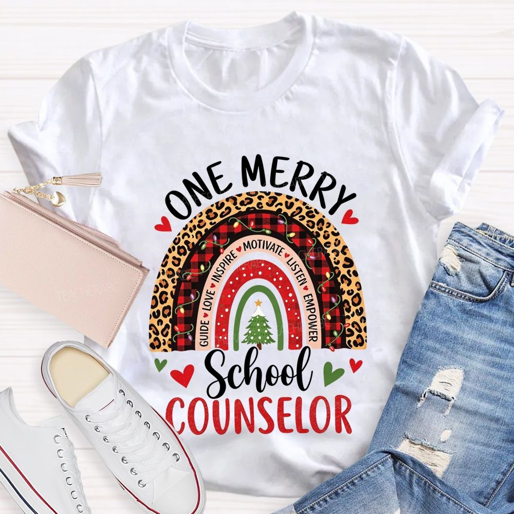 One Merry School Counselor Christmas T-shirt