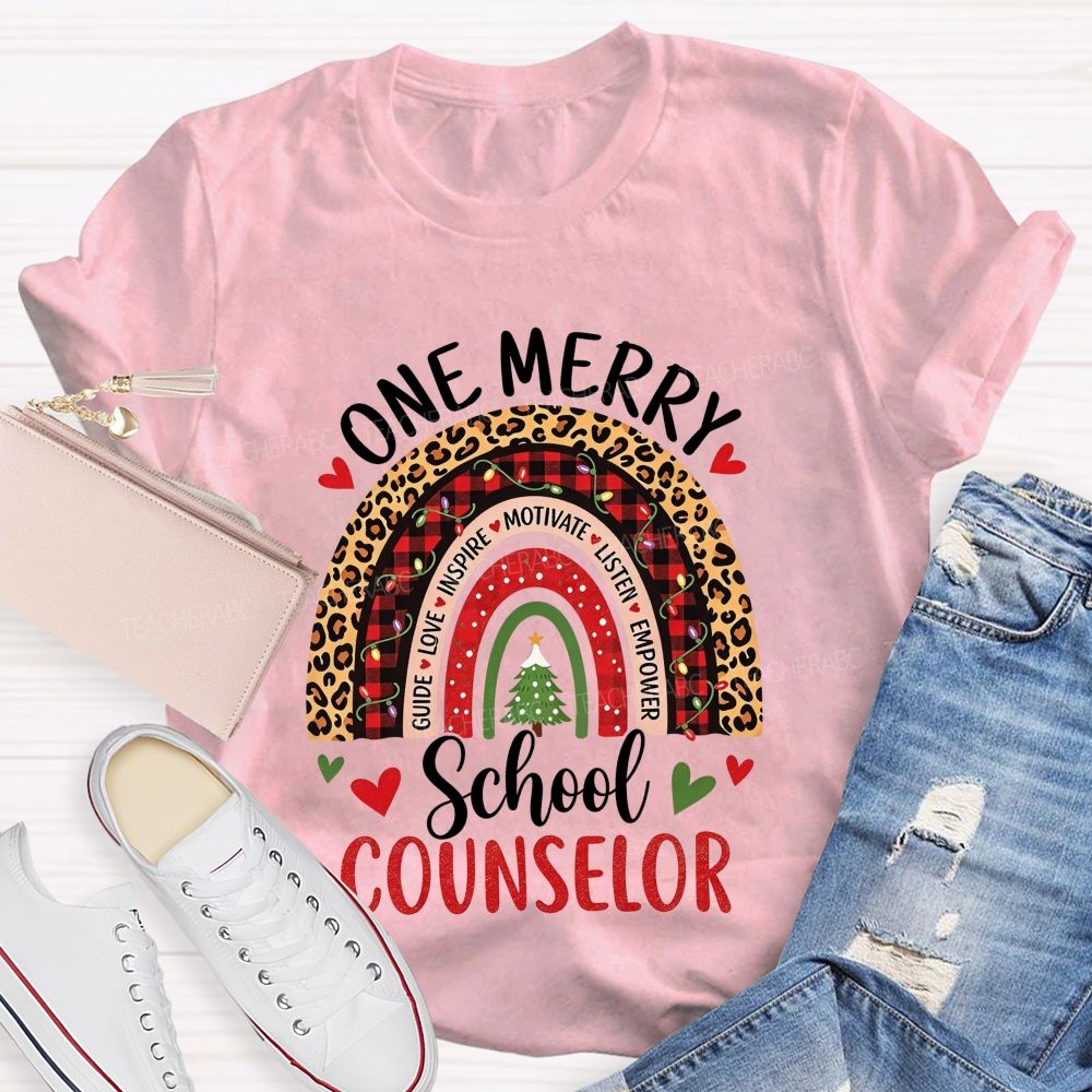 One Merry School Counselor Christmas T-shirt