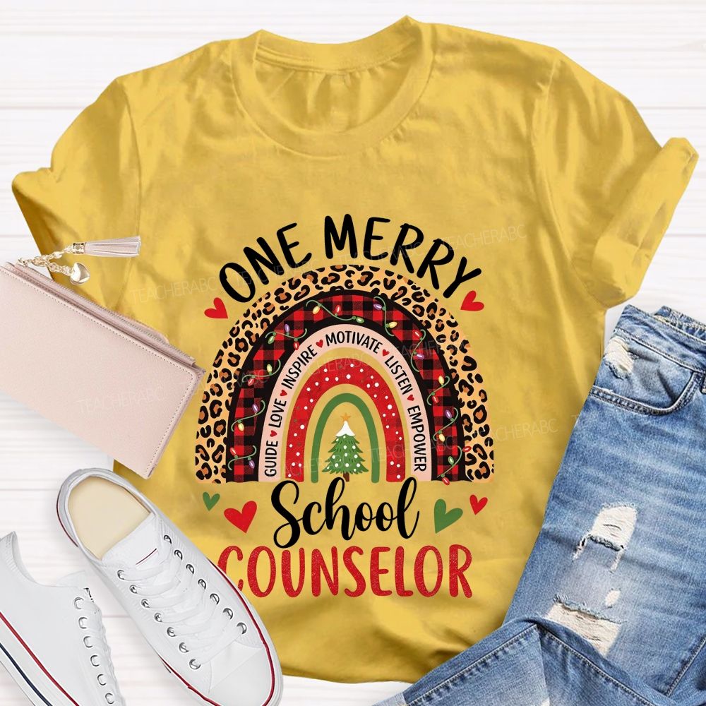 One Merry School Counselor Christmas T-shirt