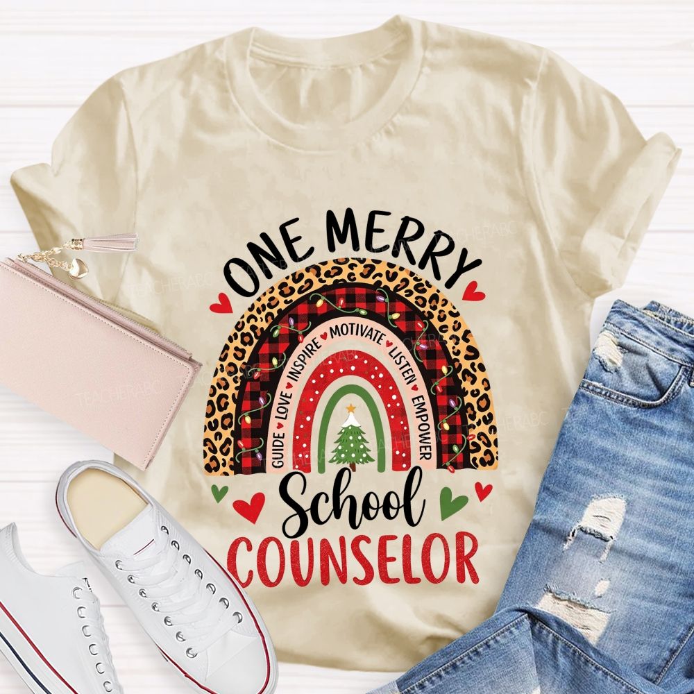 One Merry School Counselor Christmas T-shirt