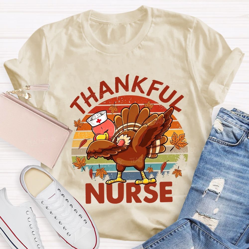 Thankful Nurse Thanksgiving Fall Vibes T-shirt