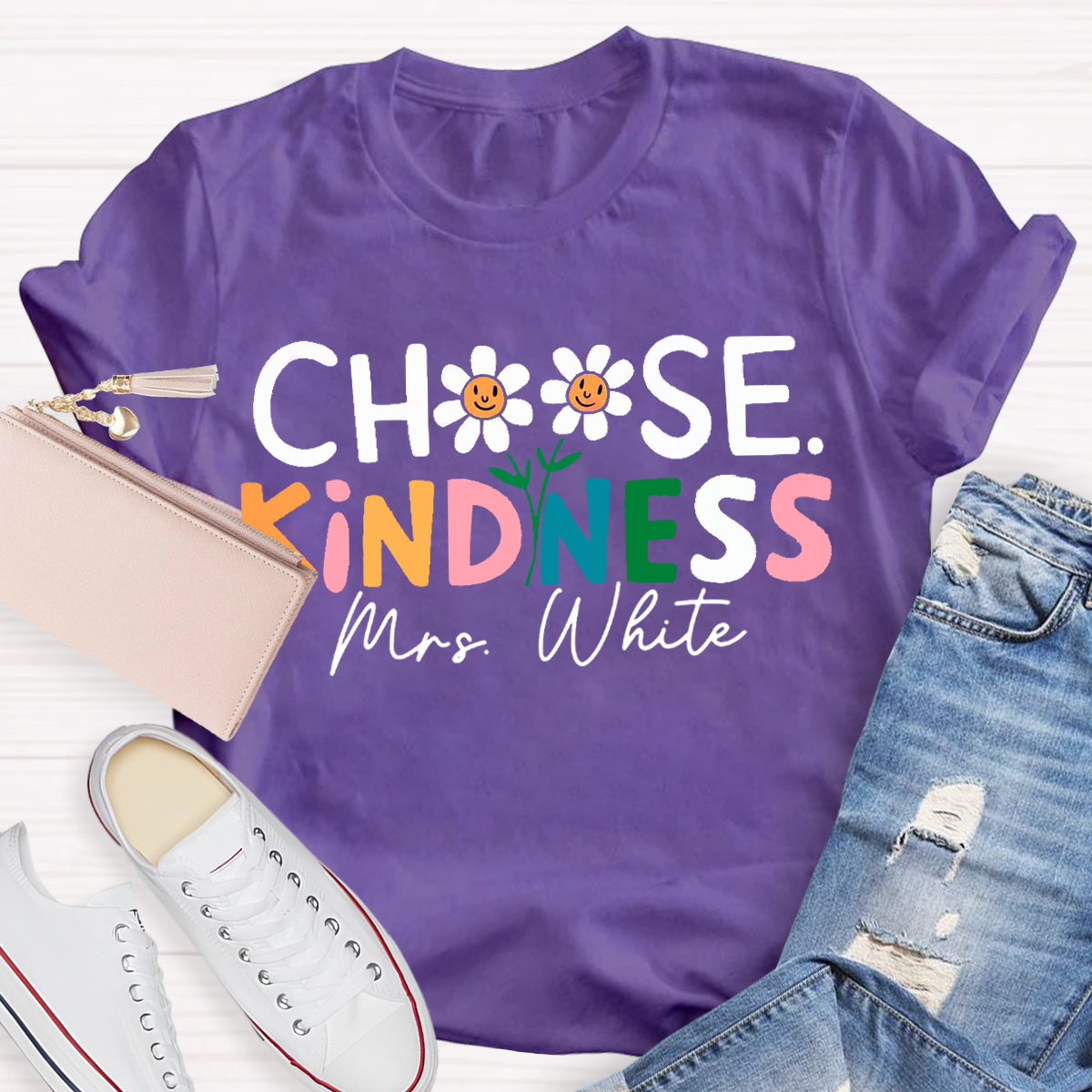 Personalized Your Name Teacher Choose Kindness T-Shirt