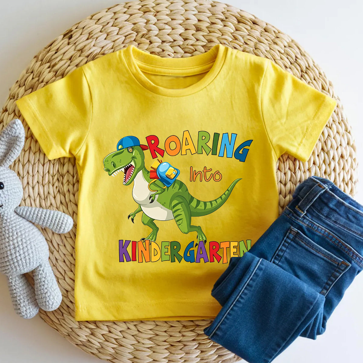Personalized Grade Roaring Into Kindergarten Toddler T-shirts