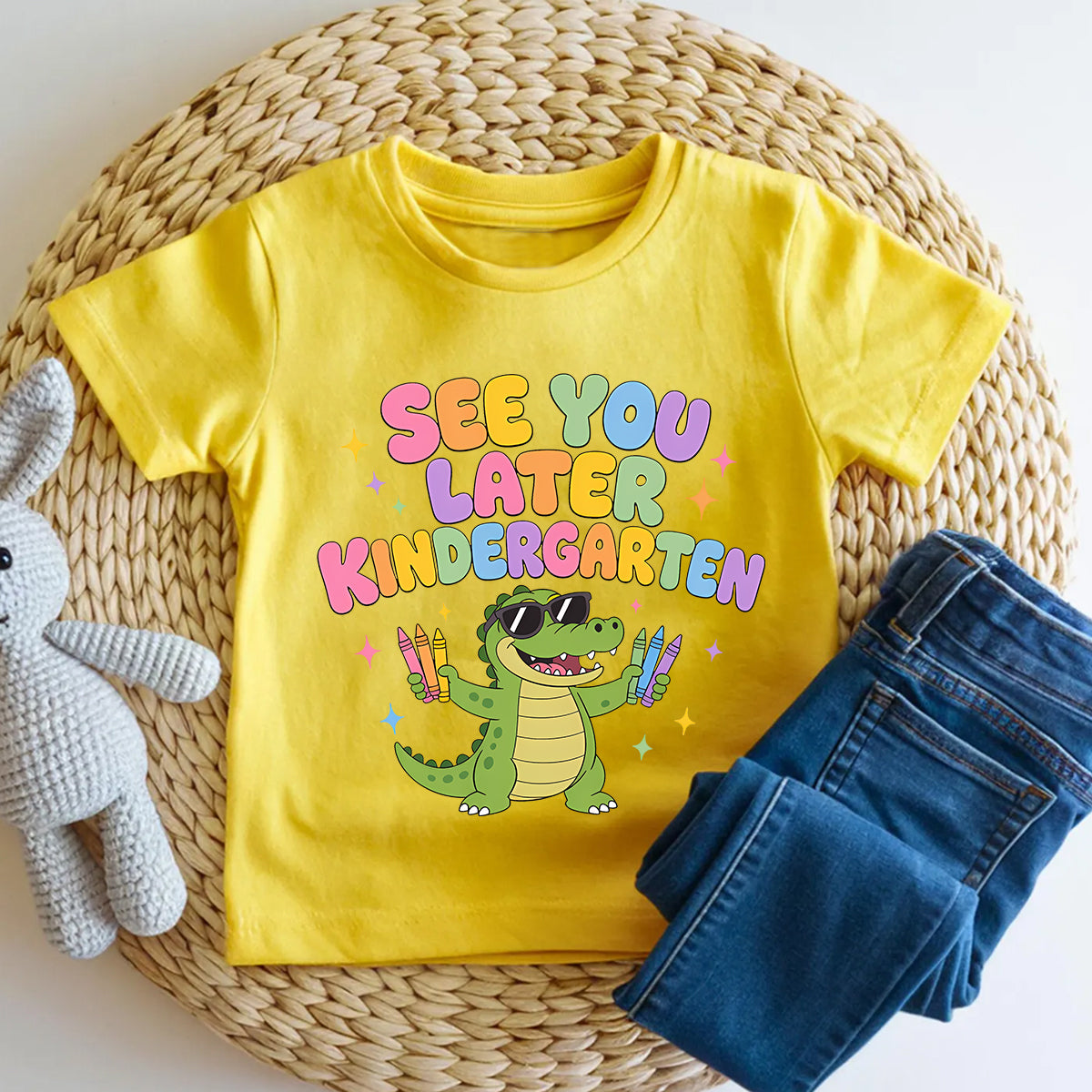Personalized Grade See You Later Kindergarten And Cool Croc Toddler T-shirts