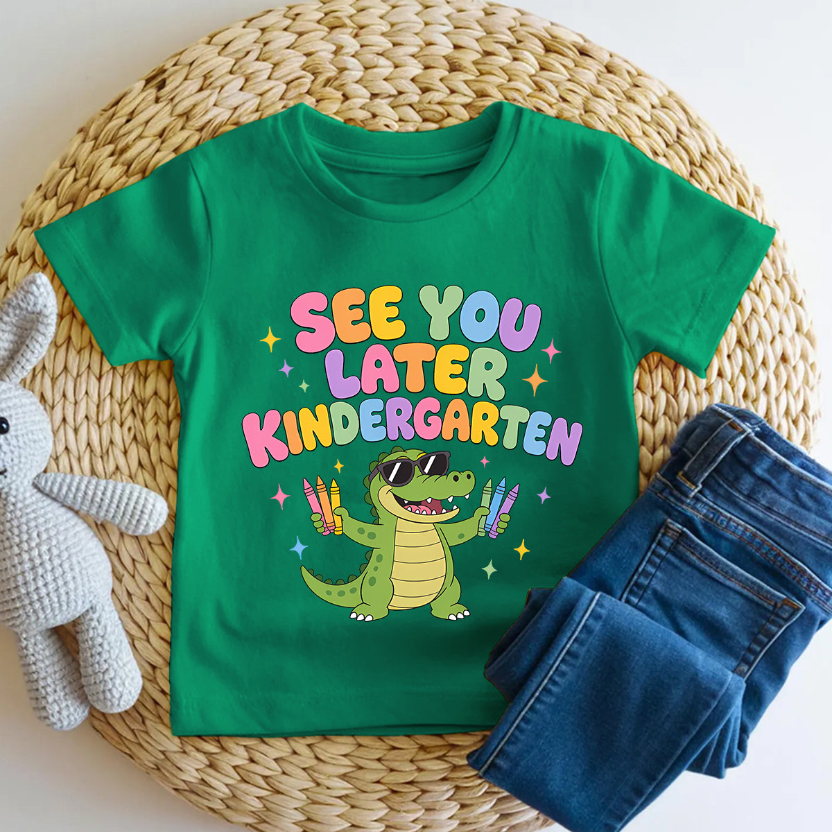 Personalized Grade See You Later Kindergarten And Cool Croc Toddler T-shirts