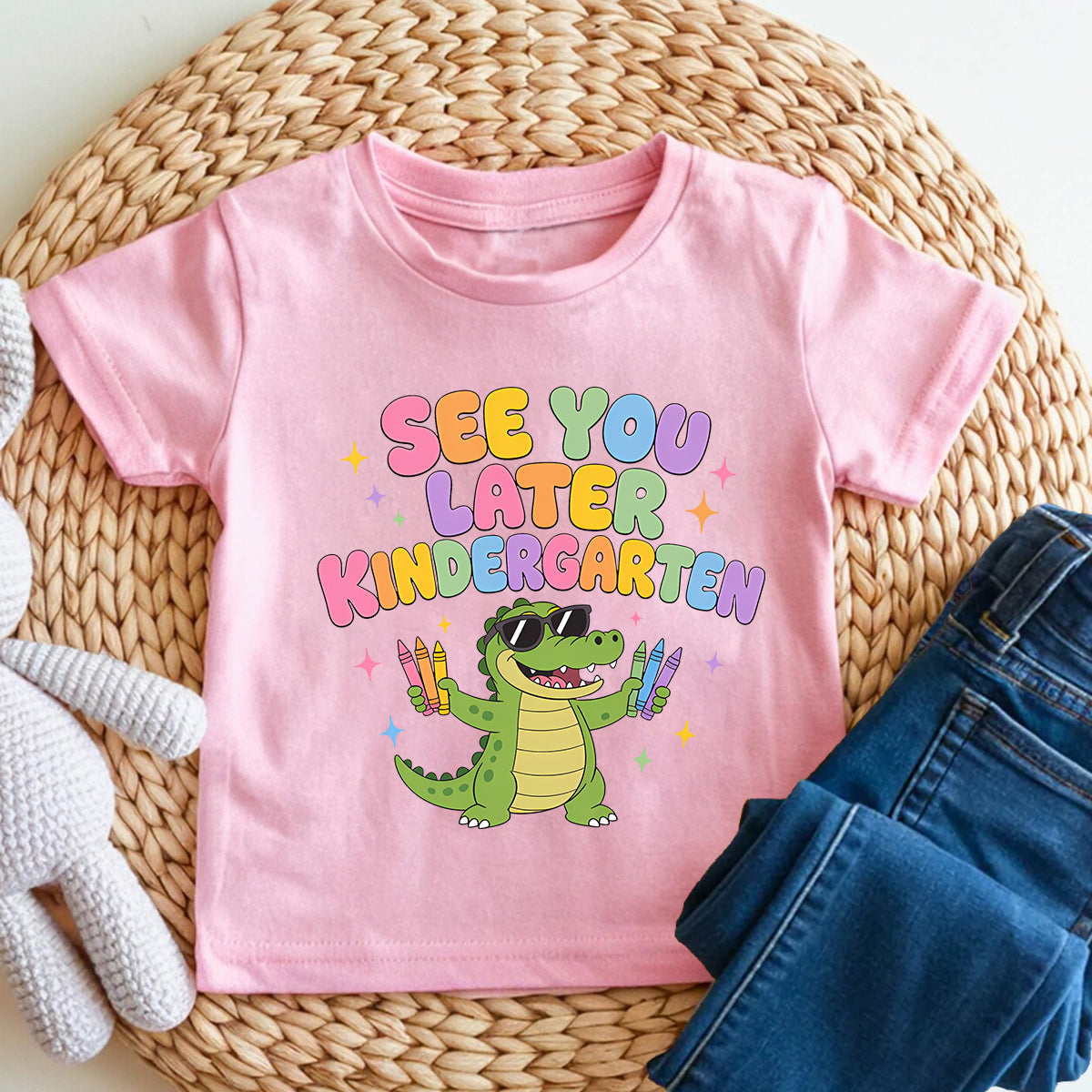 Personalized Grade See You Later Kindergarten And Cool Croc Toddler T-shirts