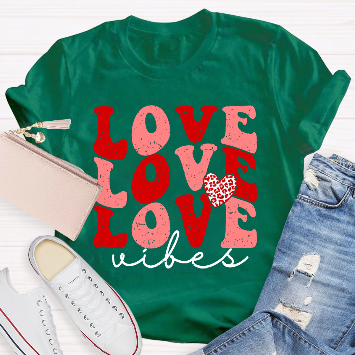 Love Vibes Valentine's Day Teacher T-Shirt